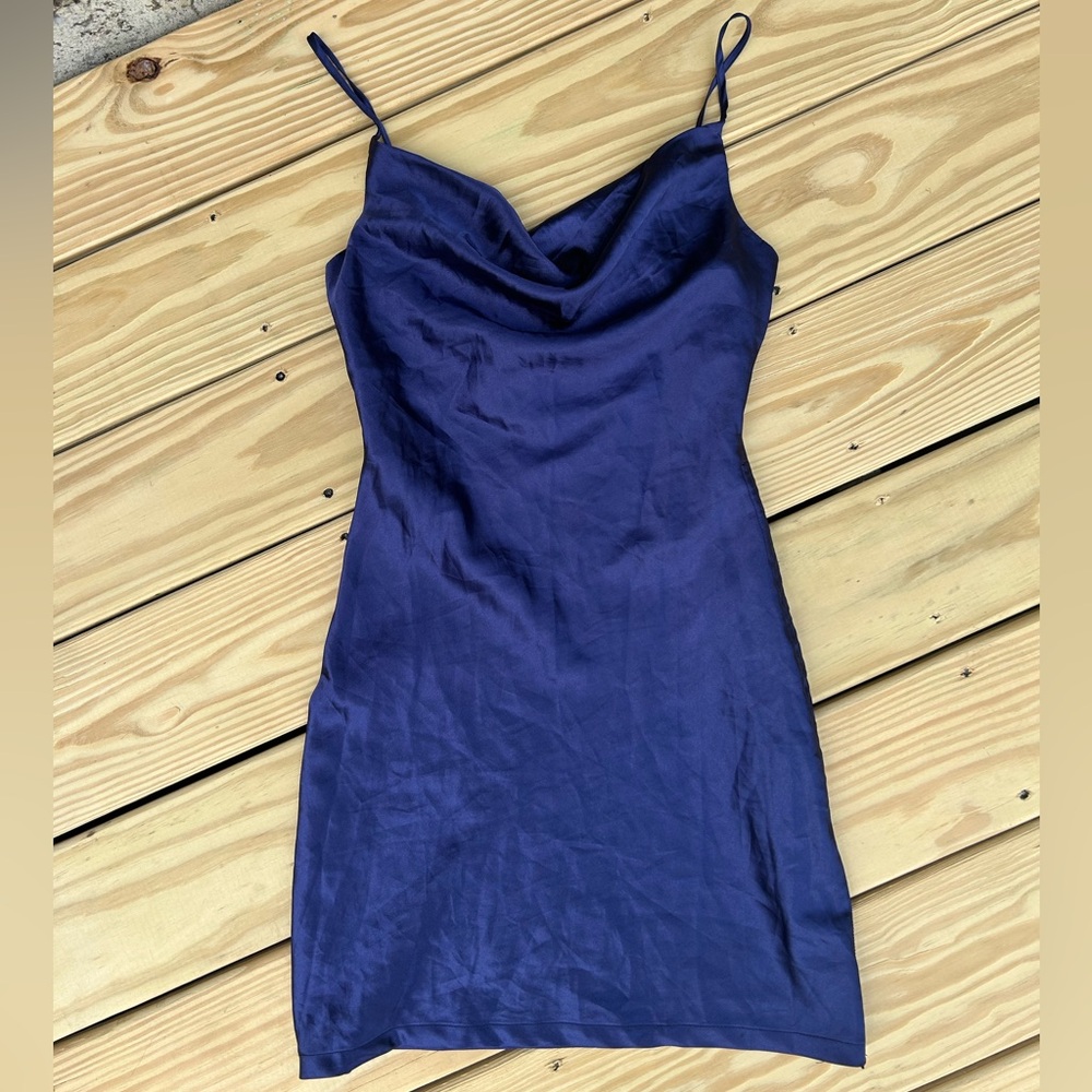 Elegant Navy Blue Slip Dress